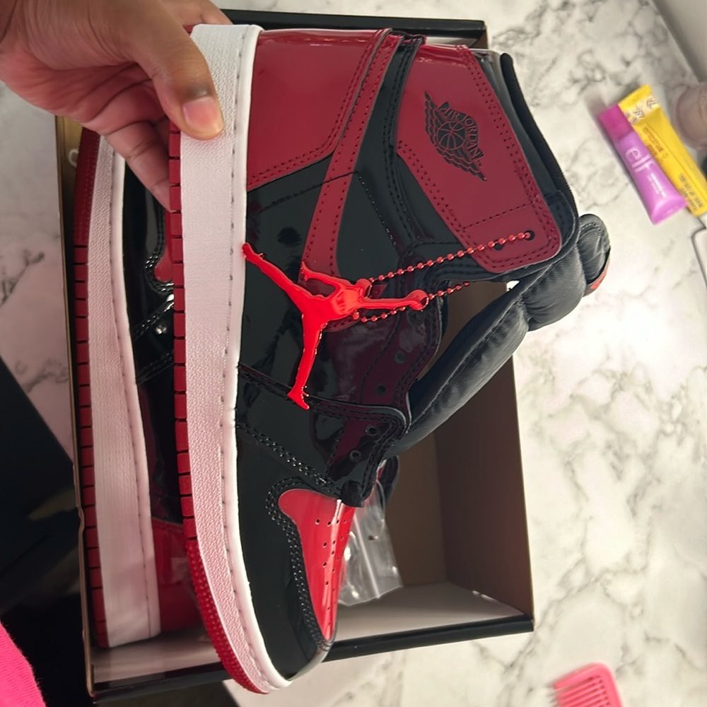 Brand new! Patent leather Jordan 1’s.